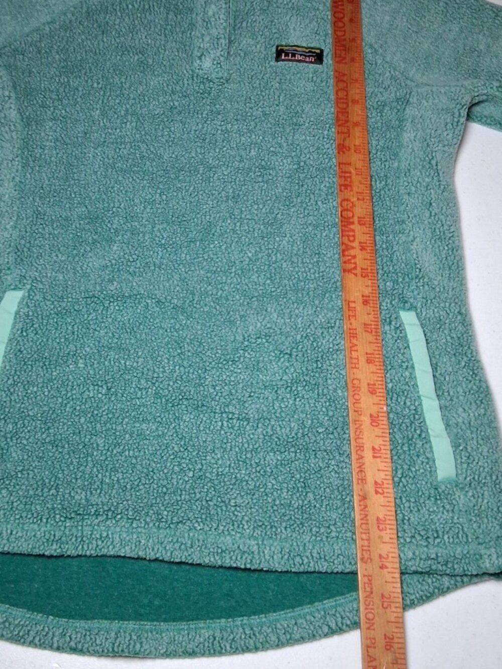 LL Bean Fleece Jacket Women S Green Tumbled Sherpa Gorpcore Outdoors Pullover Sn - Picture 7 of 12